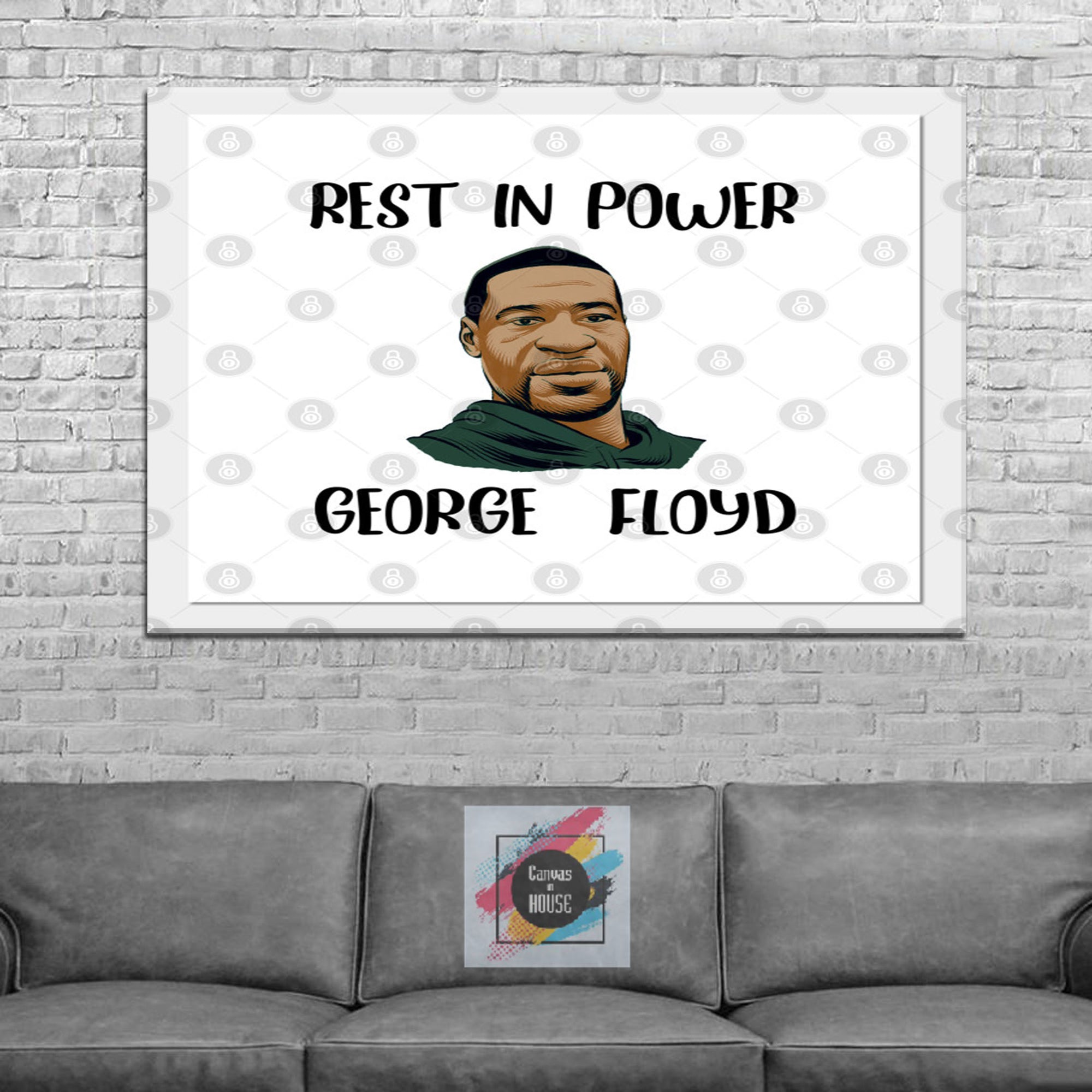 Caricature George Floyd I Can't Breathe 4 1 Pieces Wall Art Canvas