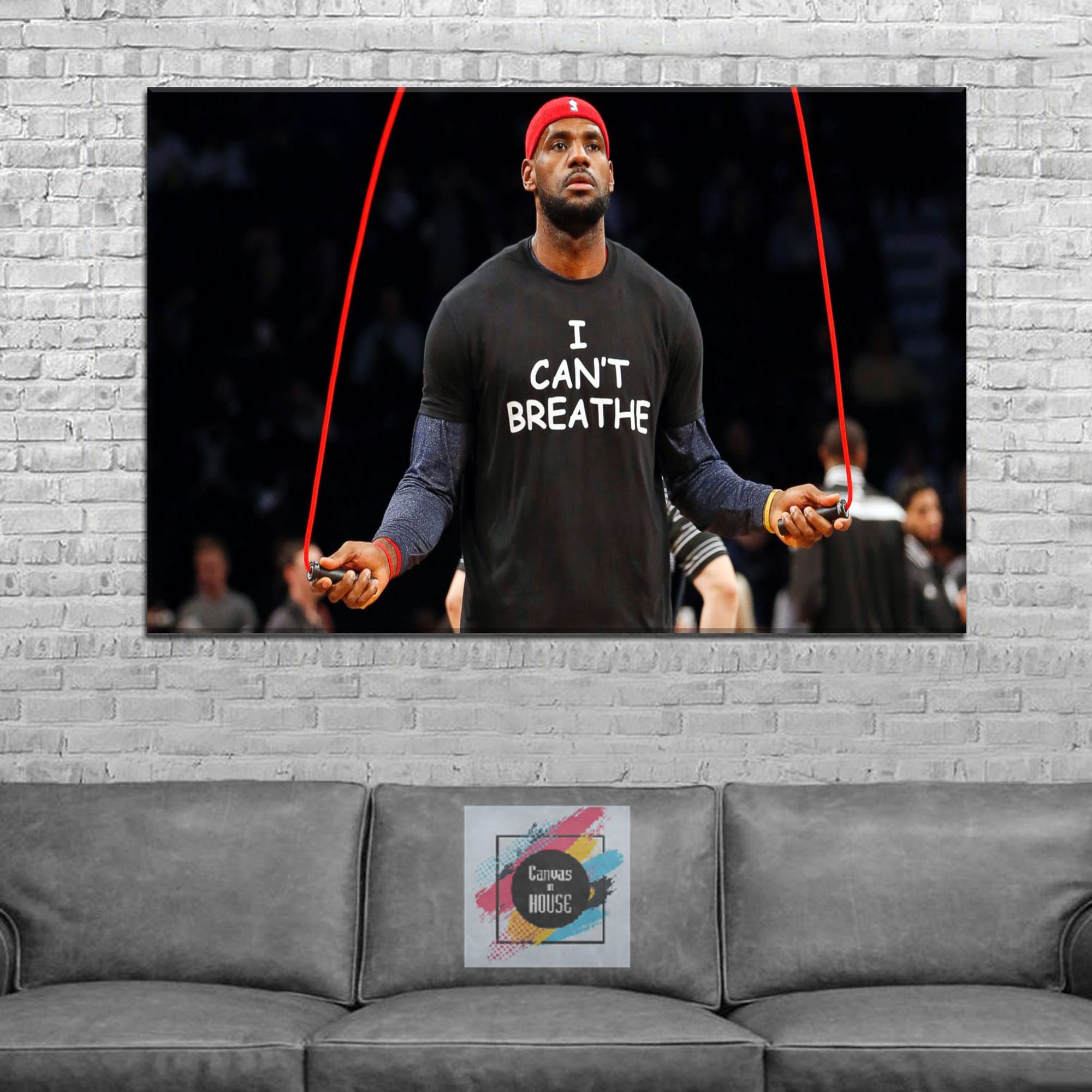 LeBron James I Can't Breathe T-shirt Justice For George Floyd 2 1 Pieces Wall Art Canvas