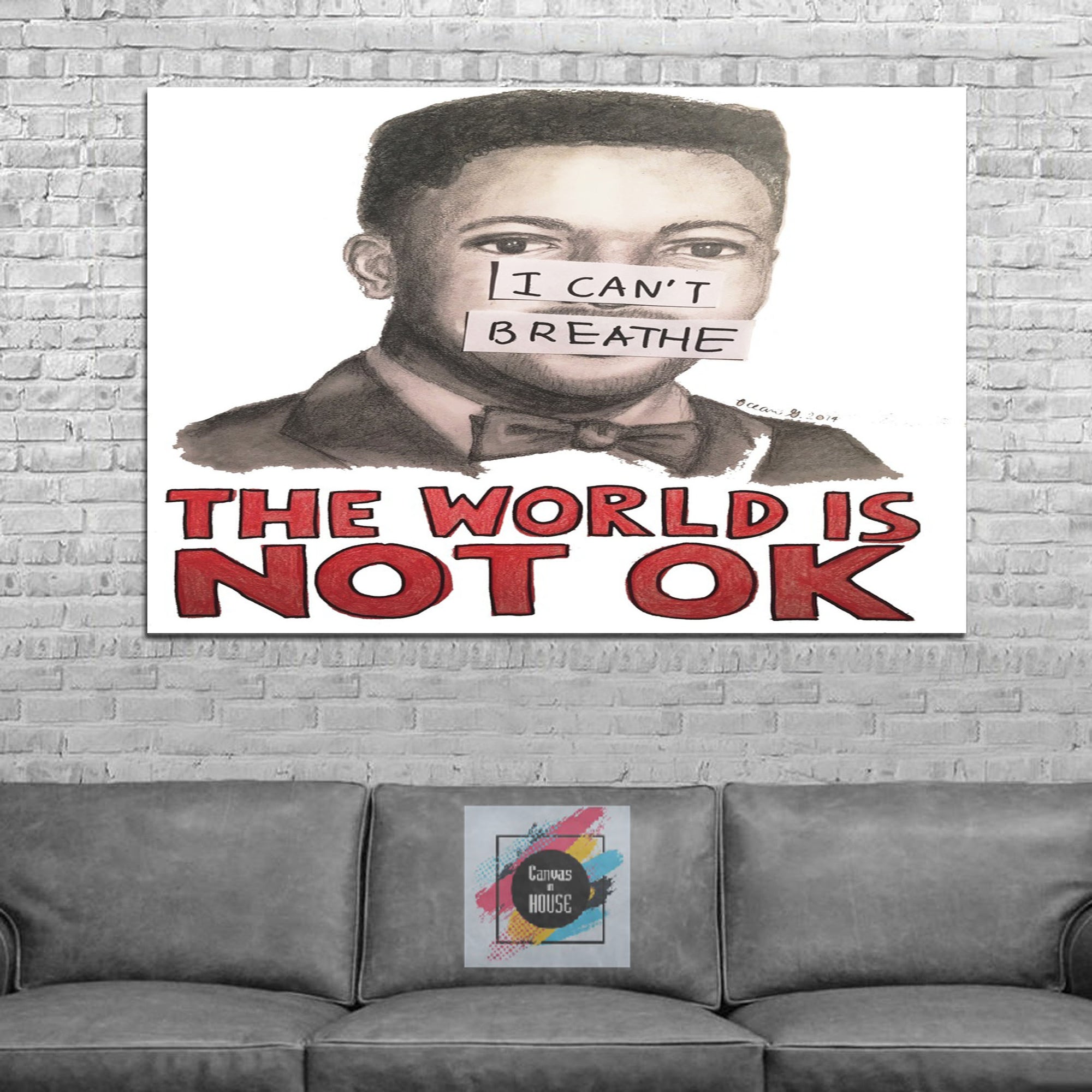 Caricature George Floyd I Can't Breathe 6 1 Pieces Wall Art Canvas
