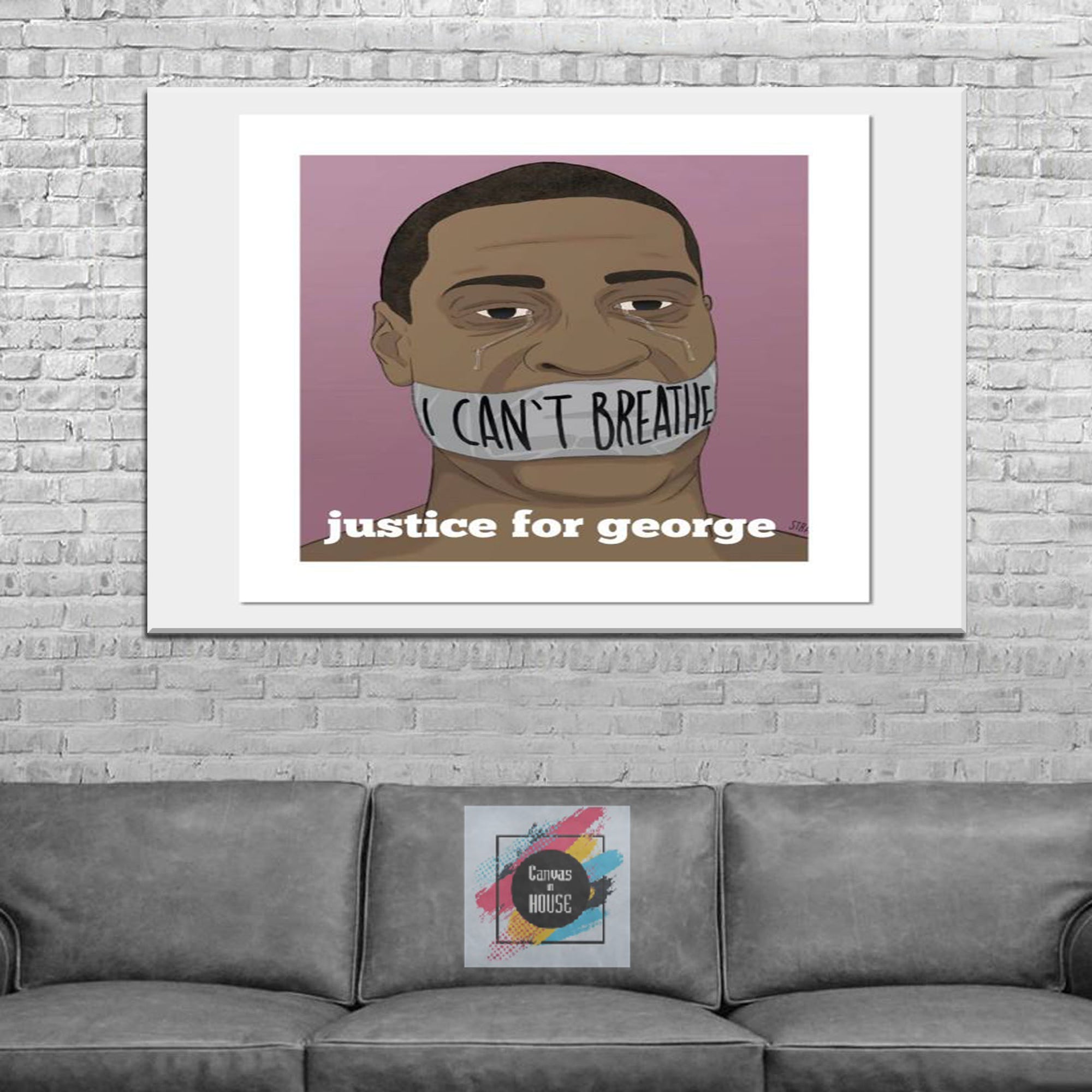 Caricature George Floyd I Can't Breathe 1 1 Pieces Wall Art Canvas