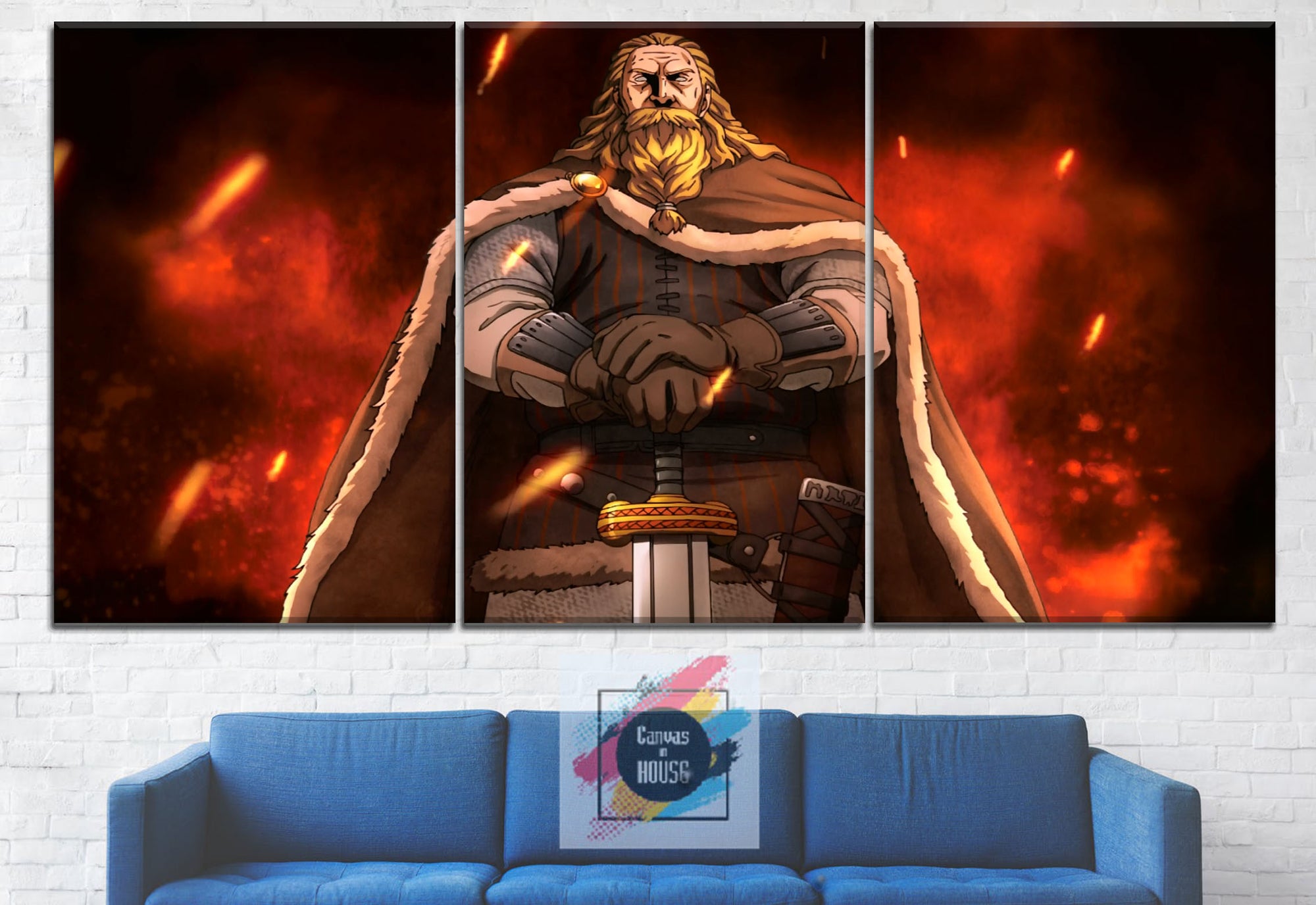 Harald Vinland Saga Anime 3 Pieces Wall Art Canvas