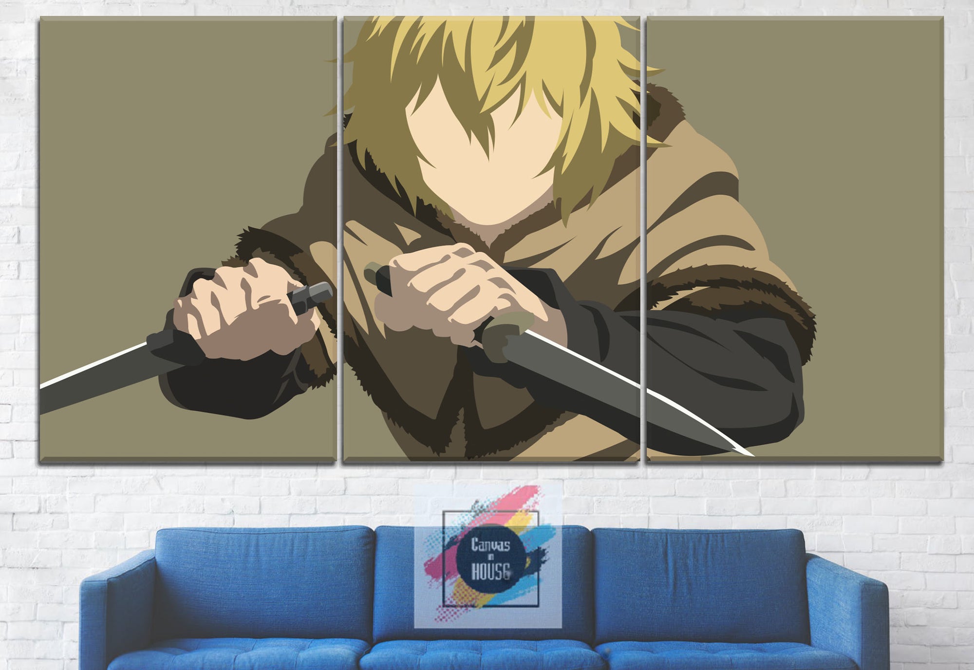 Thorfinn 6 Vinland Saga Anime 3 Pieces Wall Art Canvas