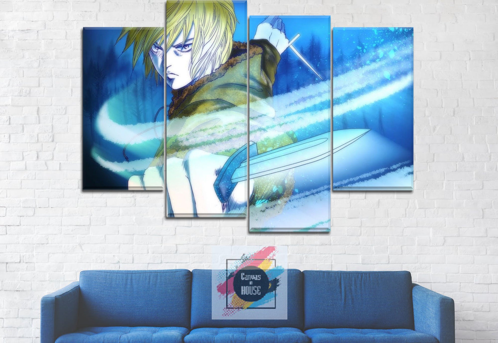 Thorfinn 3 Vinland Saga Anime 4 Pieces Wall Art Canvas