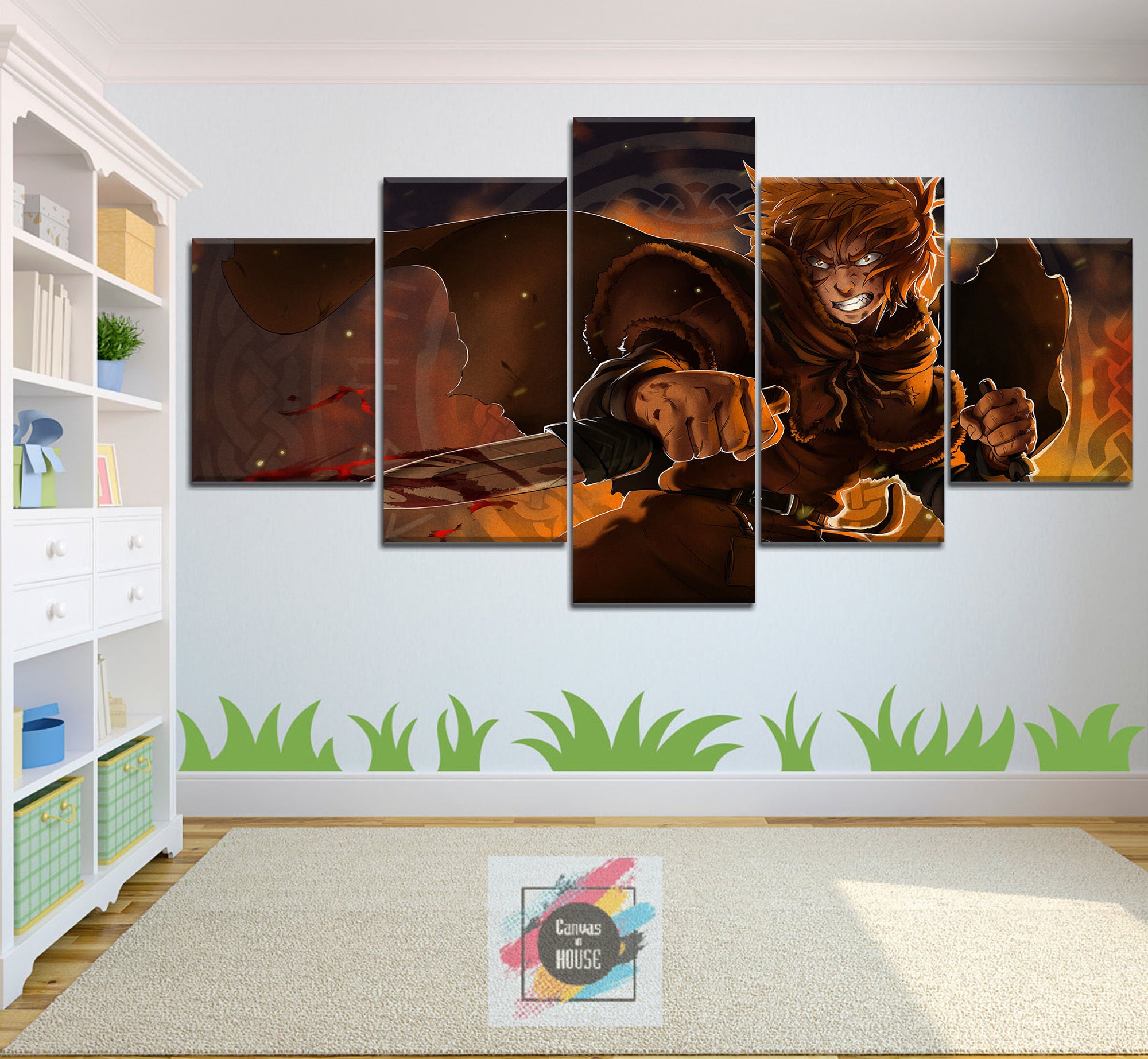 Thorfinn 4 Vinland Saga Anime 5 Pieces Wall Art Canvas