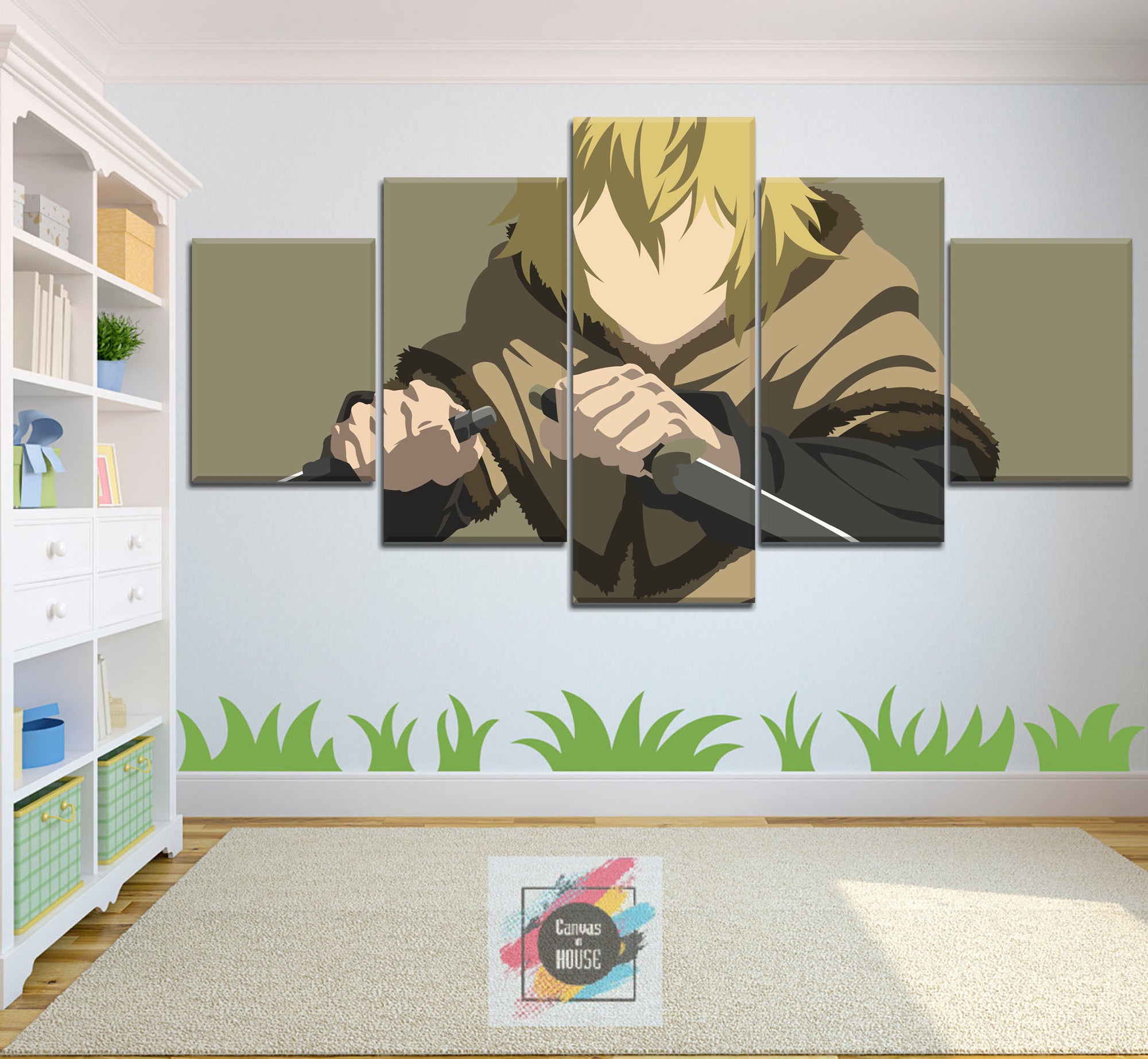 Thorfinn 6 Vinland Saga Anime 5 Pieces Wall Art Canvas