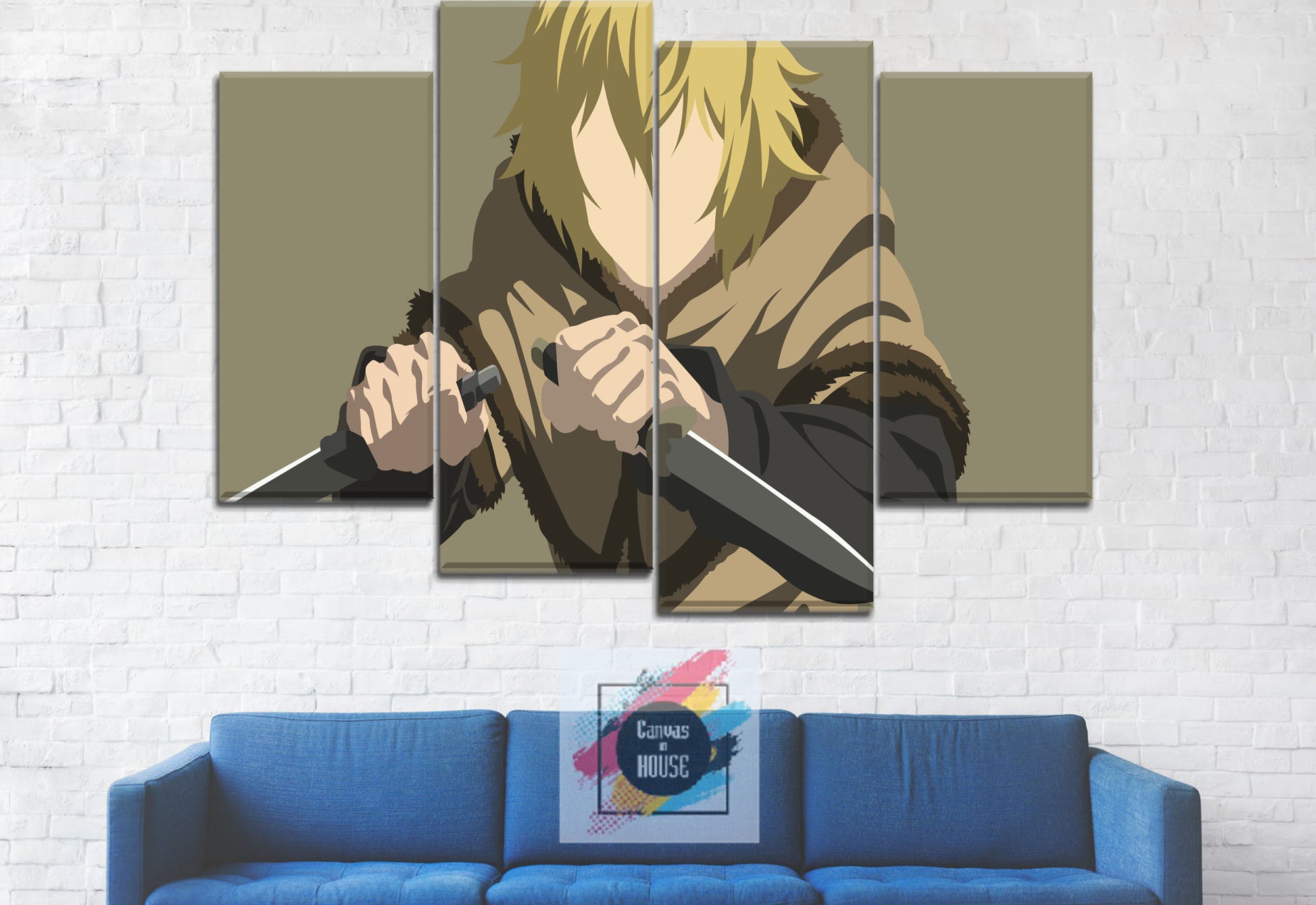 Thorfinn 6 Vinland Saga Anime 4 Pieces Wall Art Canvas