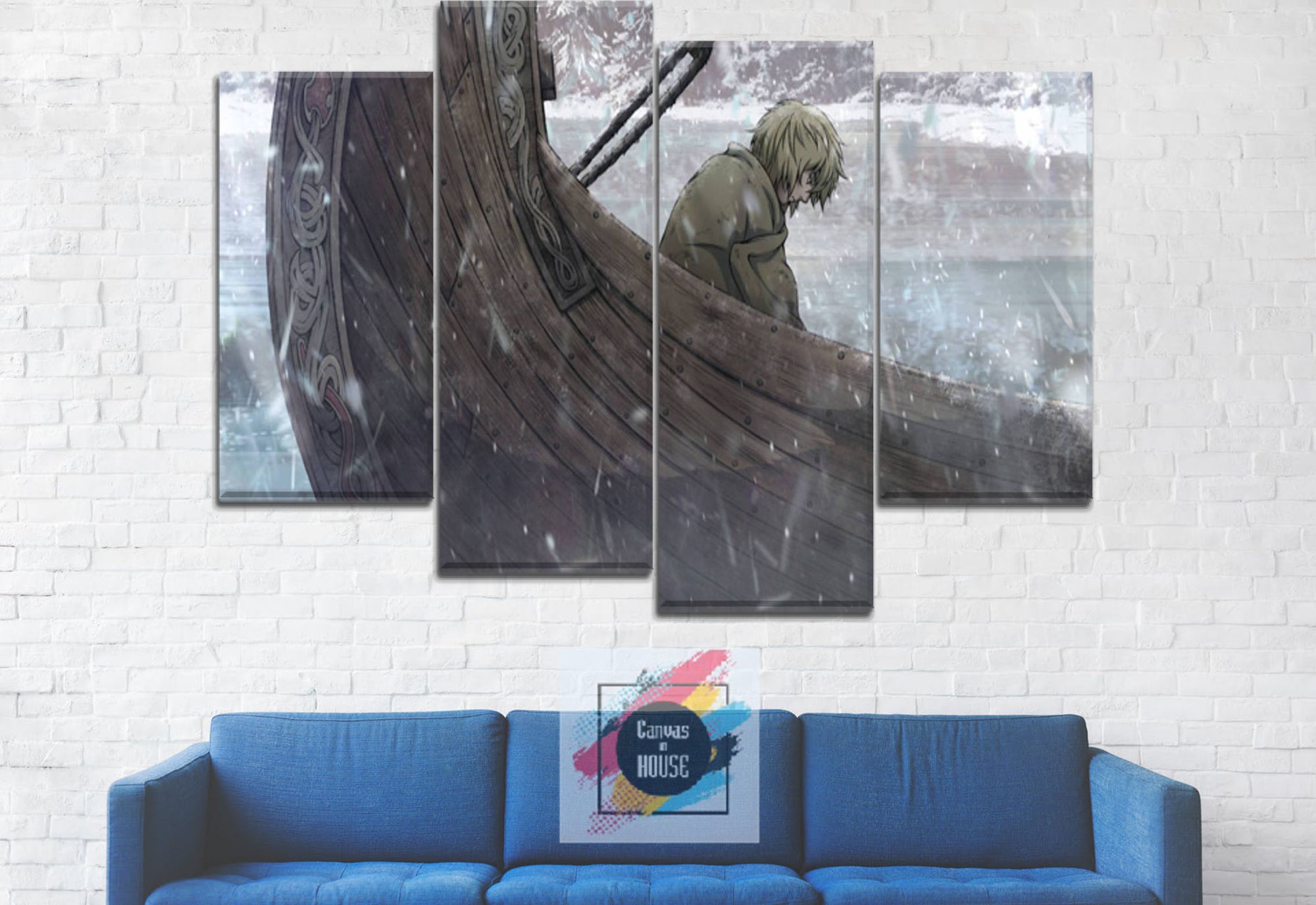 Thorfinn 7 Vinland Saga Anime 4 Pieces Wall Art Canvas