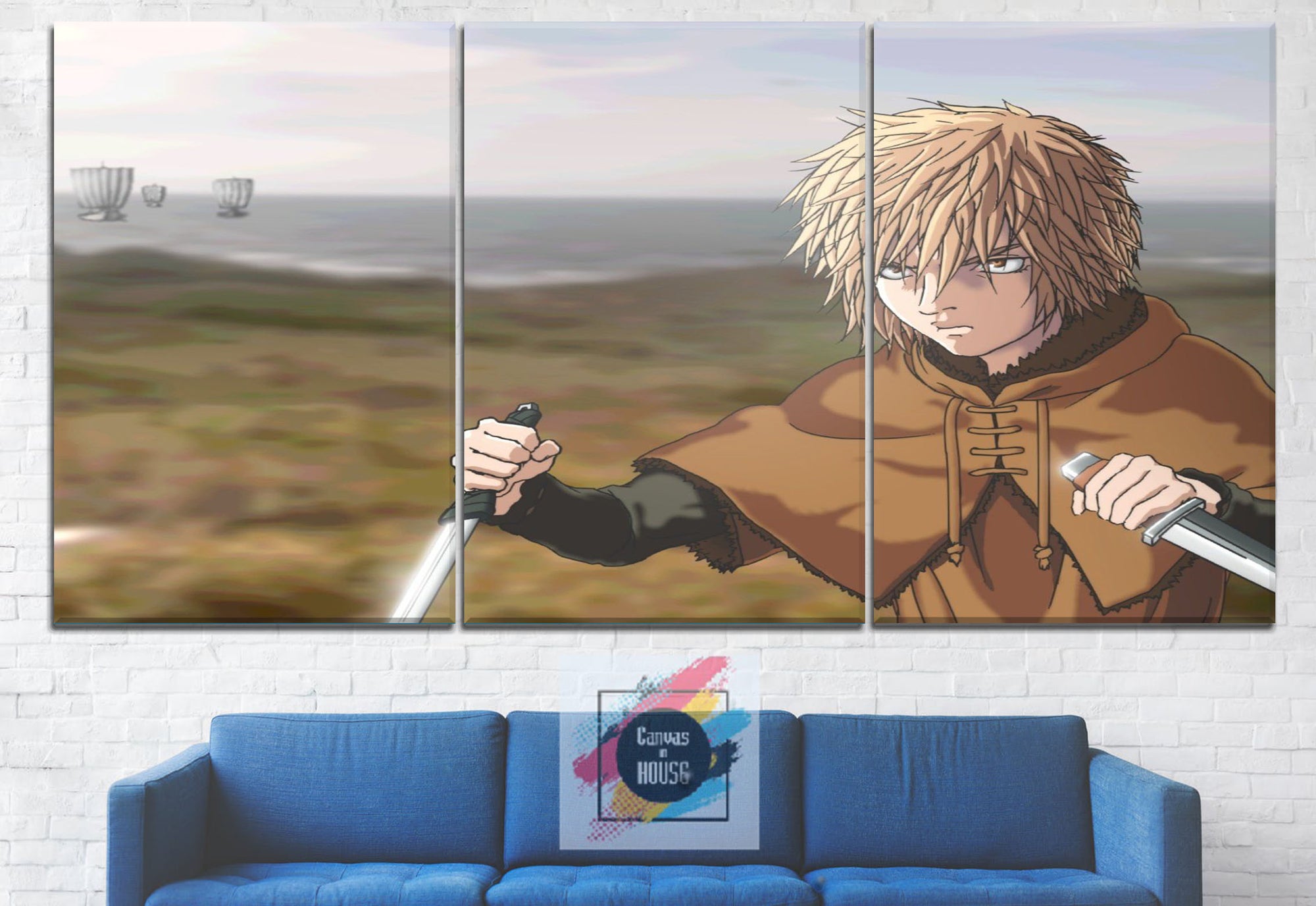 Thorfinn 1 Vinland Saga Anime 3 Pieces Wall Art Canvas