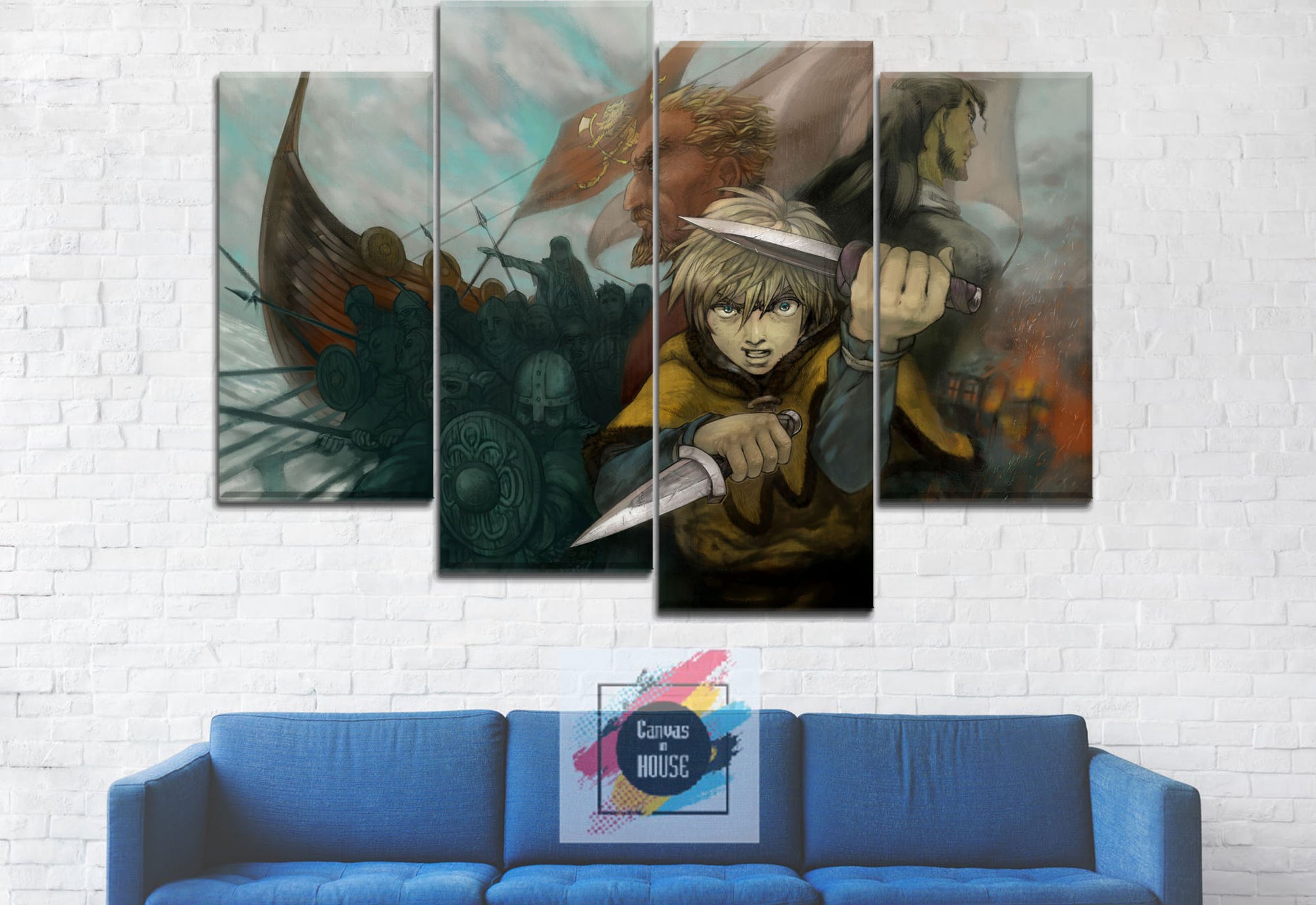 Vinland Saga 2 Anime 4 Pieces Wall Art Canvas