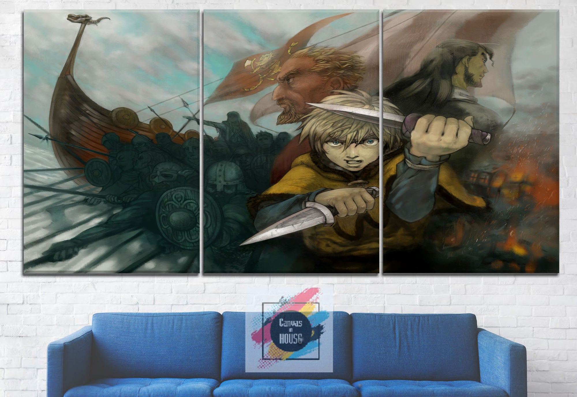 Vinland Saga 2 Anime 3 Pieces Wall Art Canvas