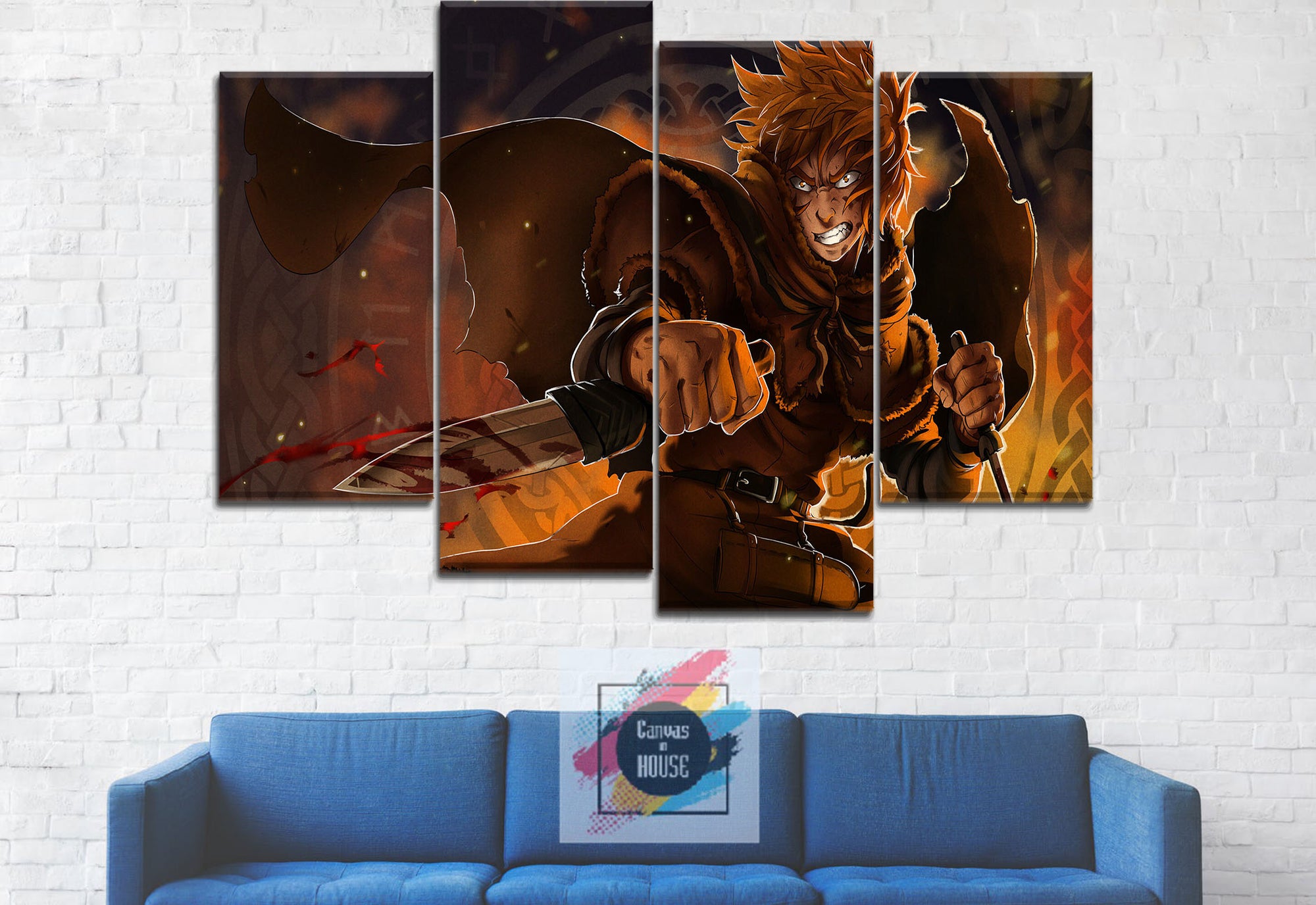 Thorfinn 4 Vinland Saga Anime 4 Pieces Wall Art Canvas