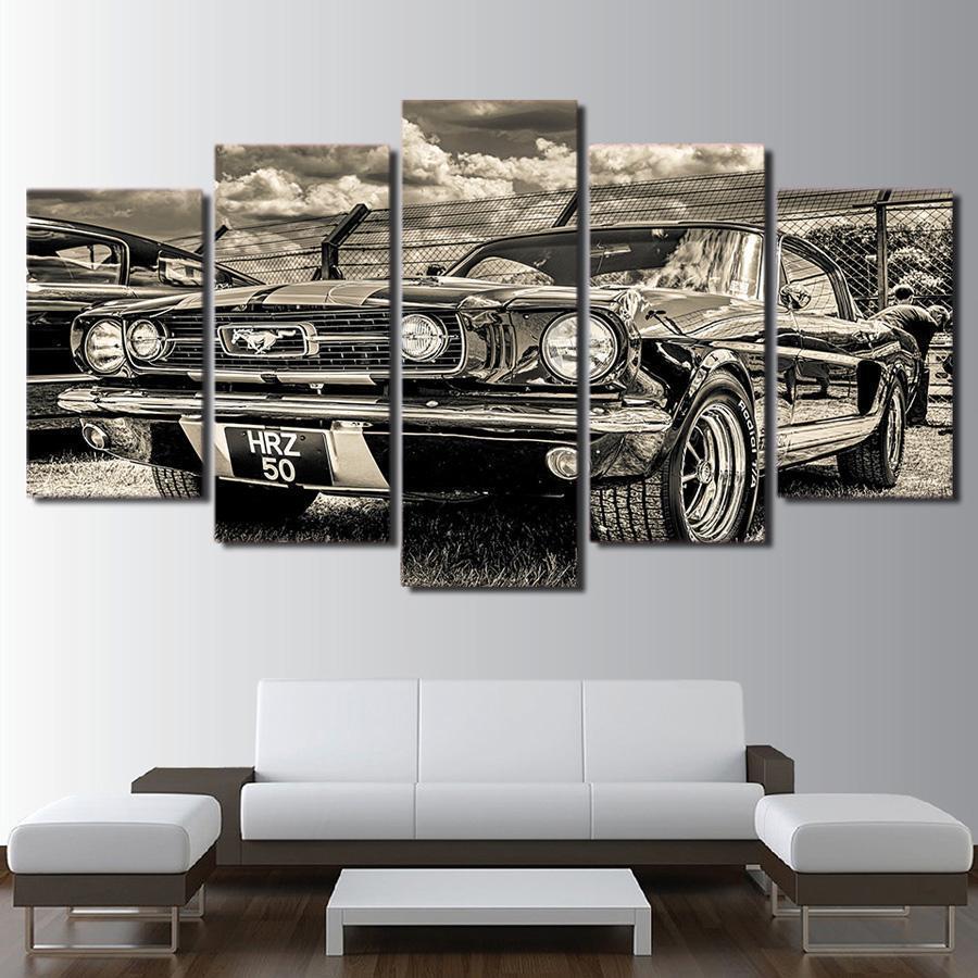 1965 Ford Mustang Car &amp;amp; Motor Canvas Wall Art