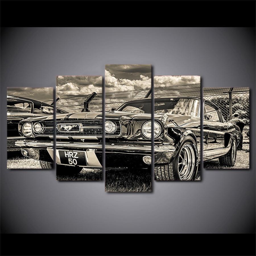 1965 Ford Mustang Car &amp;amp; Motor Canvas Wall Art