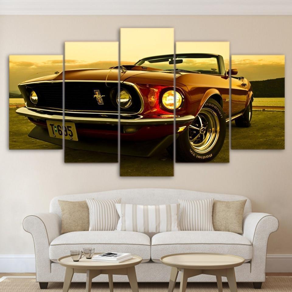 1969 Ford Mustang Car &amp;amp; Motor Canvas Wall Art