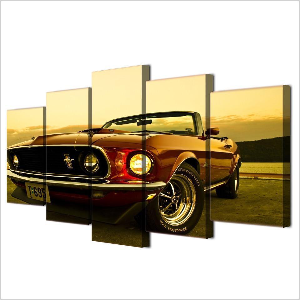 1969 Ford Mustang Car &amp;amp; Motor Canvas Wall Art