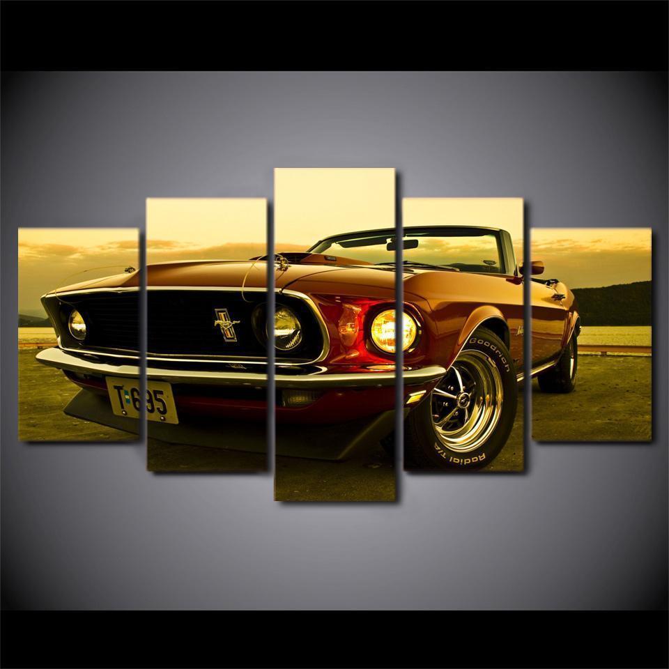 1969 Ford Mustang Car &amp;amp; Motor Canvas Wall Art