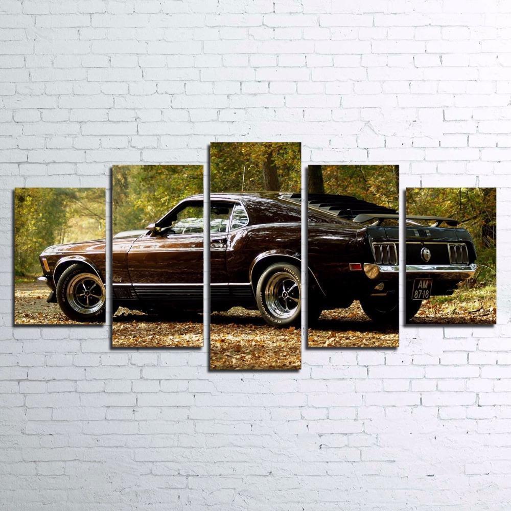 1970 Ford Mustang Car &amp;amp; Motor Canvas Wall Art