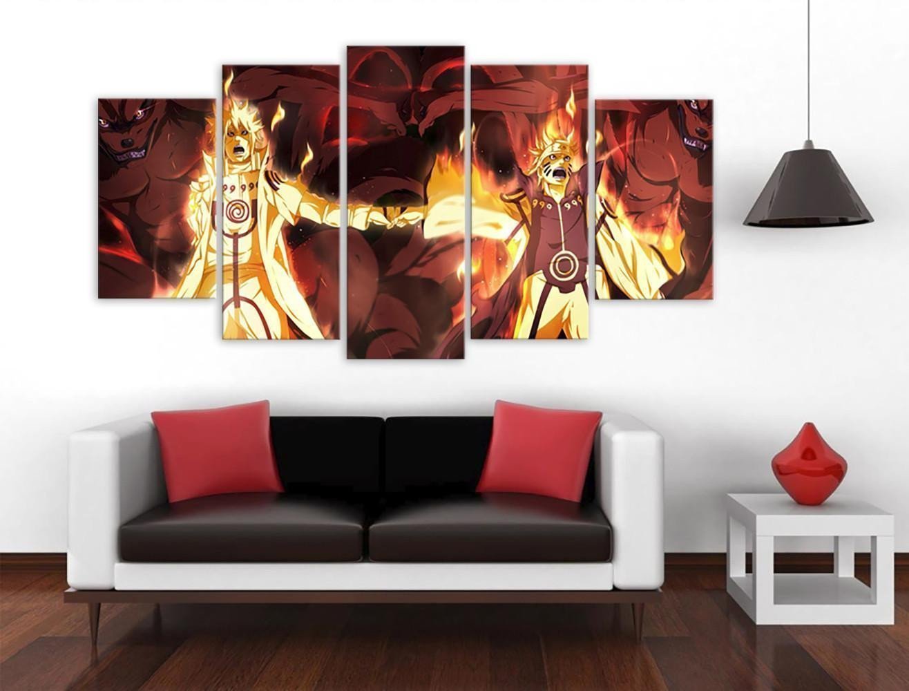 4th Hokage And Naruto Anime Canvas Wall Art