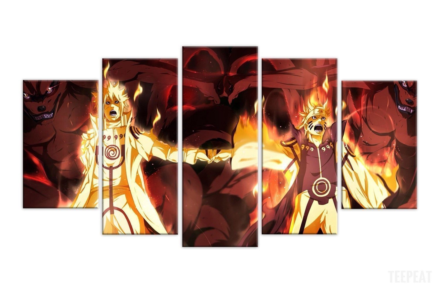 4th Hokage And Naruto Anime Canvas Wall Art