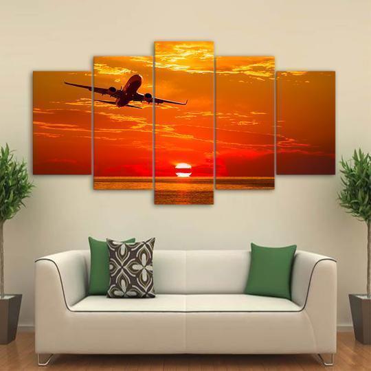 737 At Dawn Airplane Canvas Wall Art