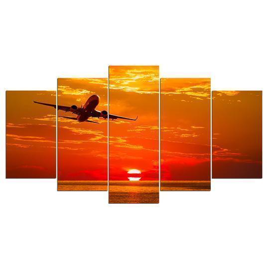 737 At Dawn Airplane Canvas Wall Art
