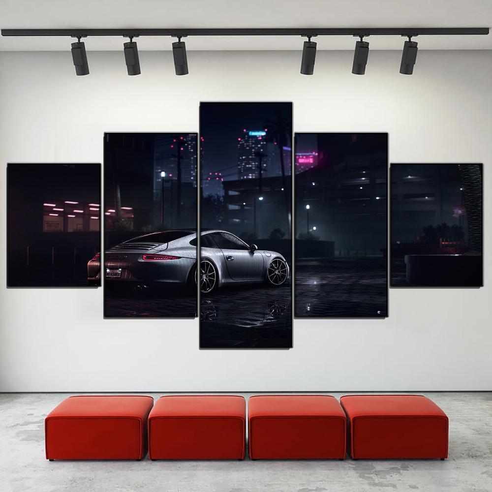 911S Need For Speed Back View And City Landscape Game Canvas Wall Art