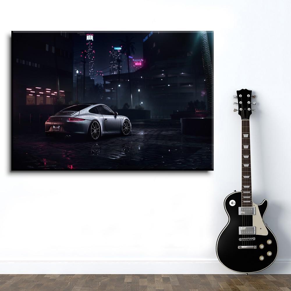 911S Need For Speed Back View And City Landscape Game Canvas Wall Art