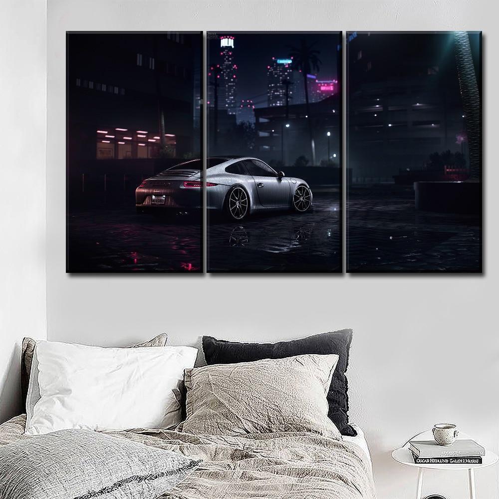 911S Need For Speed Back View And City Landscape Game Canvas Wall Art