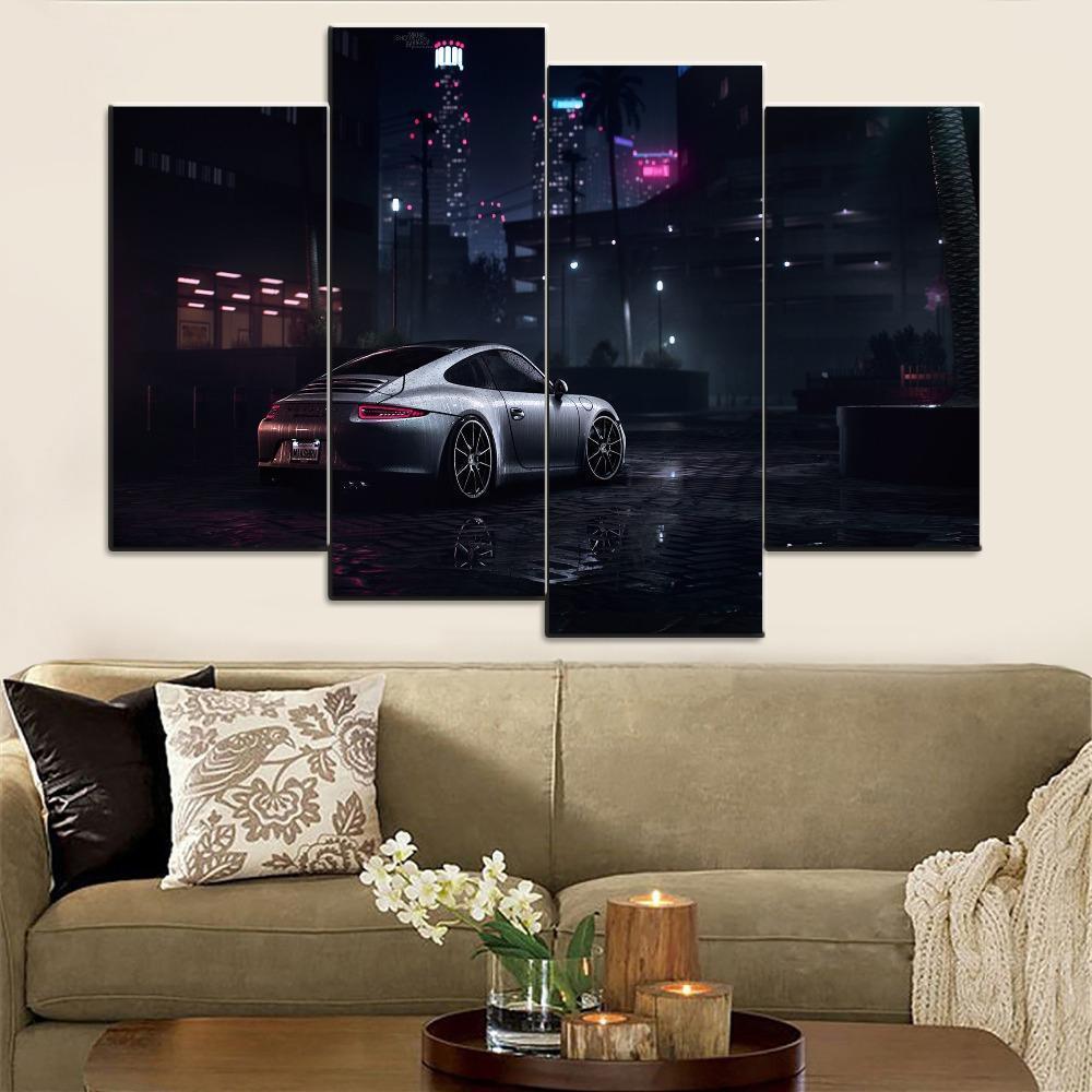 911S Need For Speed Back View And City Landscape Game Canvas Wall Art