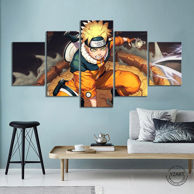 Uzumaki Naruto 5 Pieces Canvas Wall Art