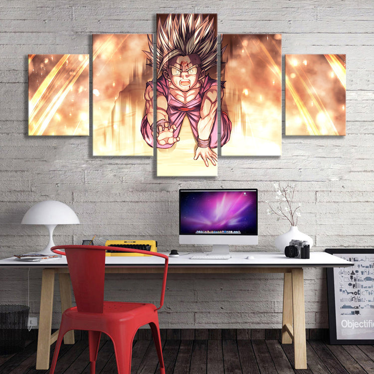 Super Saiyan Gohan 5 Pieces Canvas Wall Art
