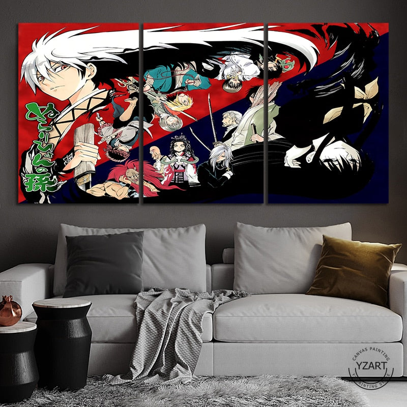 Nurarihyon no Mago Nura Rikuo 3 Pieces Canvas Wall Art