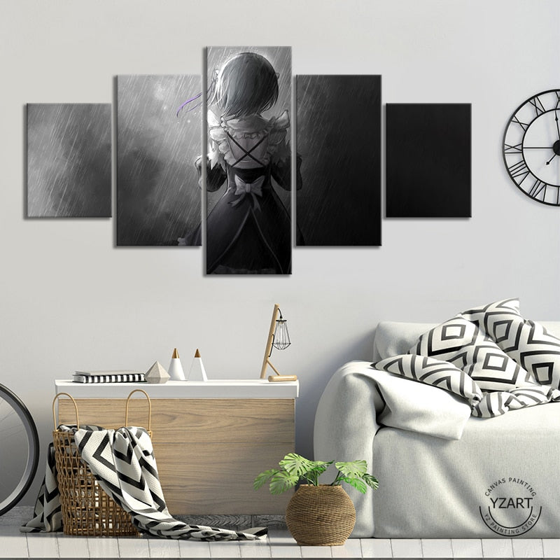 Re:Zero Rem 5 Pieces Canvas Wall Art