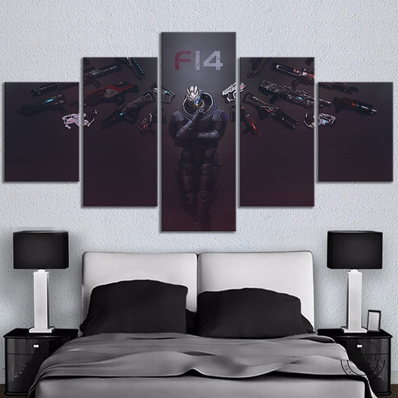 Mass Effect Garrus Heartbreaker 5 Pieces Canvas Wall Art