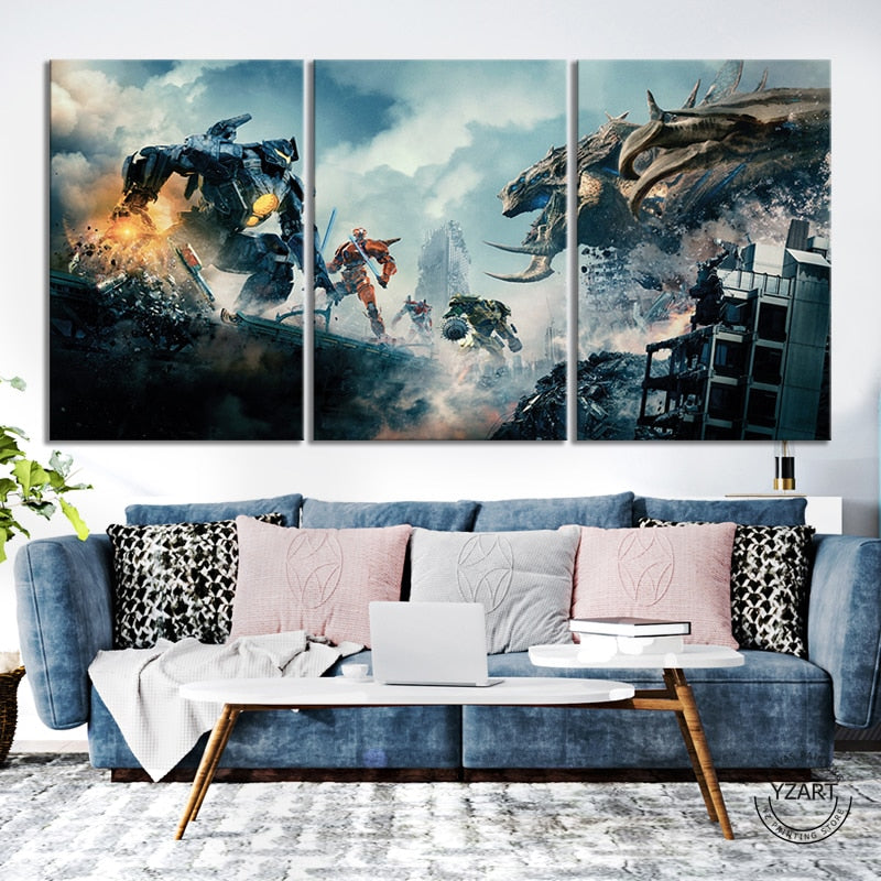 Pacific Rim:Uprising 3 Pieces Canvas Wall Art