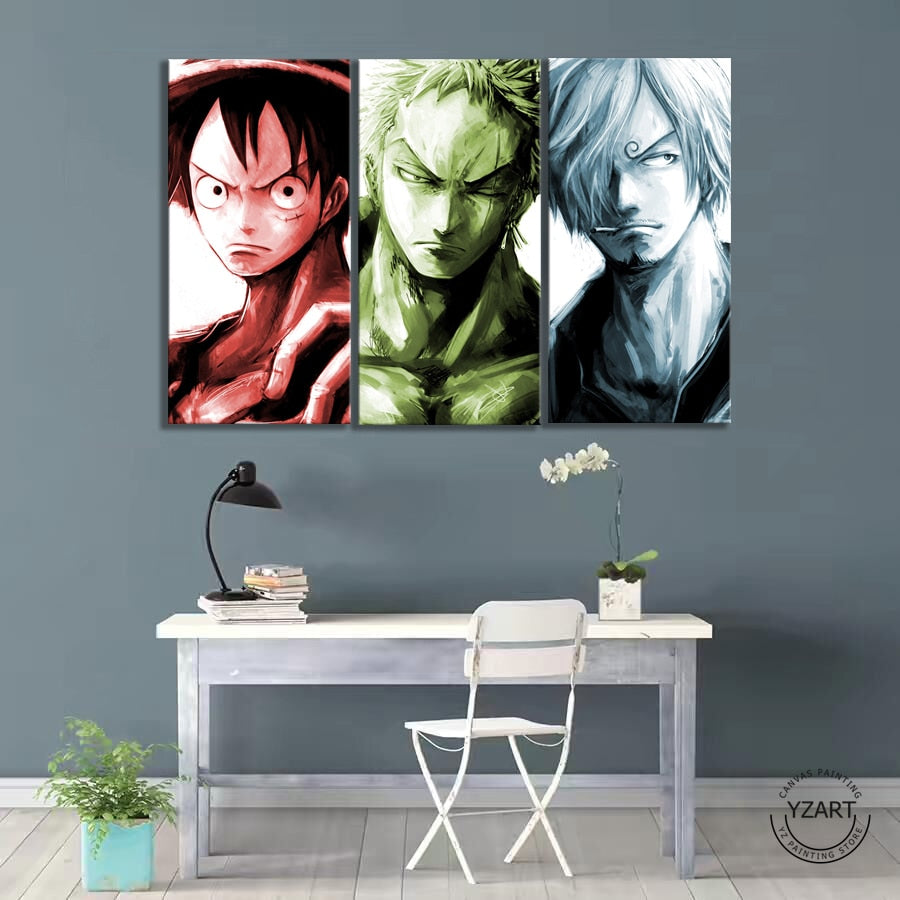 ONE PIECE Luffy&amp;amp;Zoro&amp;amp;Sanji 3 Pieces Canvas Wall Art