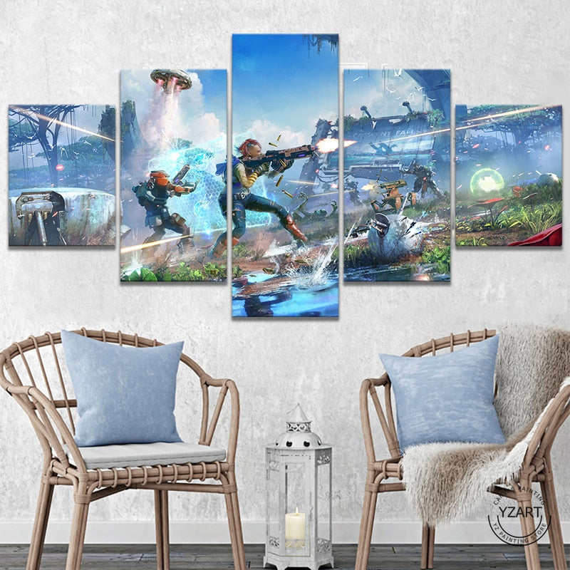 The Cycle Game Scene 5 Pieces Canvas Wall Art
