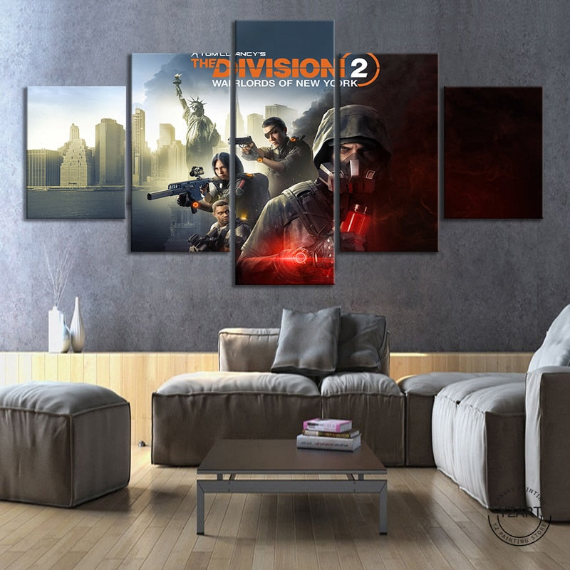 Tom Clancys Thedivision 5 Pieces Canvas Wall Art
