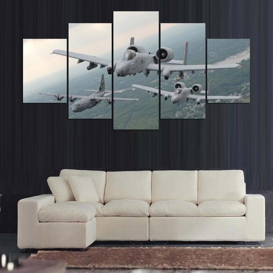 A-10 Thunderbolt Warthog AC-130 Aircraft Canvas Wall Art