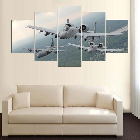 A-10 Thunderbolt Warthog AC-130 Aircraft Canvas Wall Art