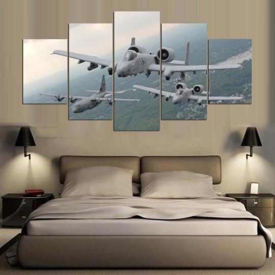 A-10 Thunderbolt Warthog AC-130 Aircraft Canvas Wall Art