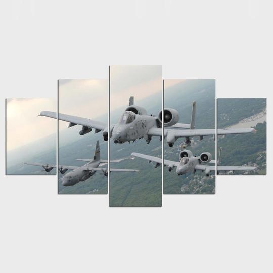 A-10 Thunderbolt Warthog AC-130 Aircraft Canvas Wall Art
