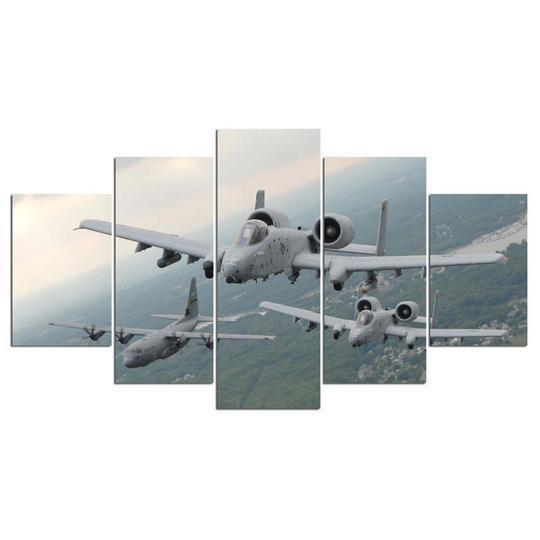 A-10 Thunderbolt Warthog AC-130 Aircraft Canvas Wall Art