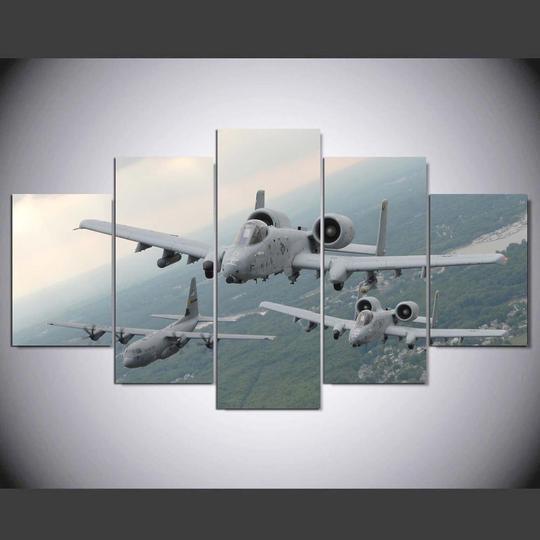 A-10 Thunderbolt Warthog AC-130 Aircraft Canvas Wall Art