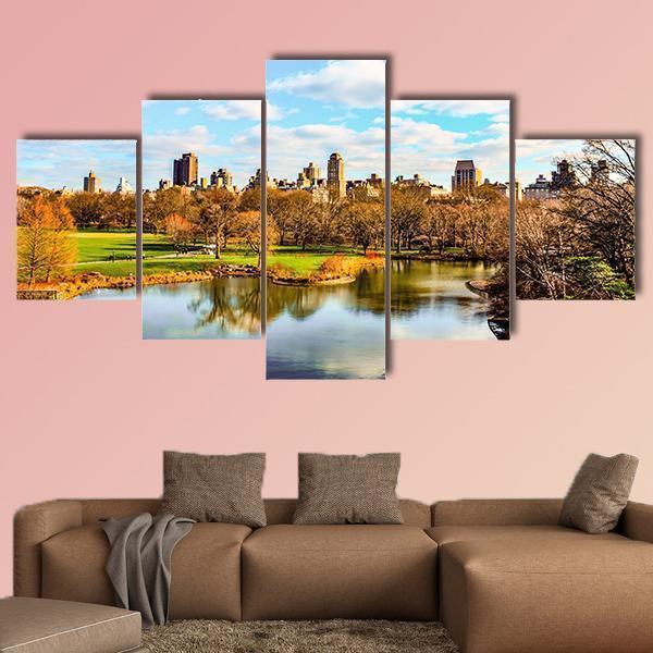 A Black And White View Of Central Park Nature Canvas Wall Art