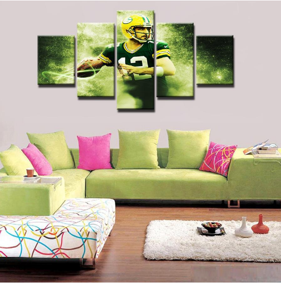 Aaron Rodgers Star  Football Canvas Wall Art