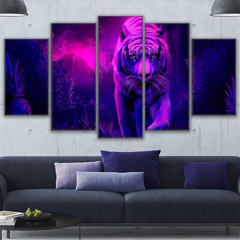 Abstract Animal Mystic Tiger Animal Canvas Wall Art