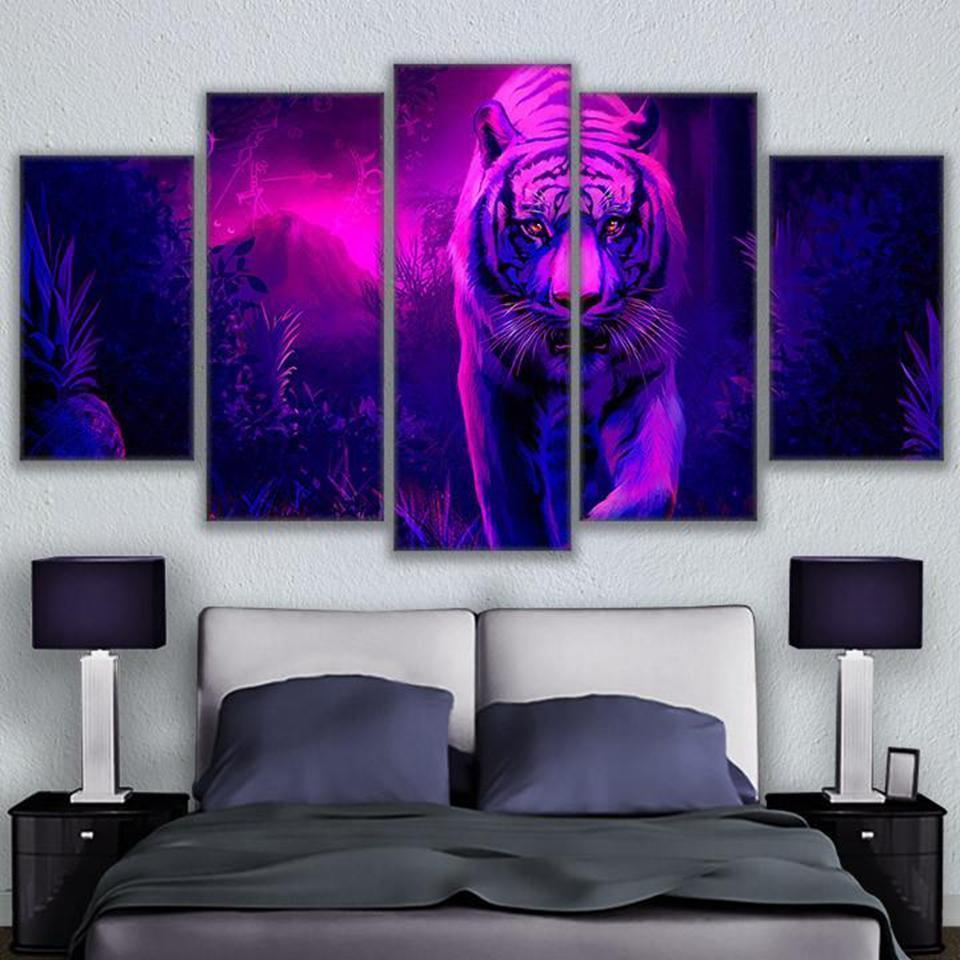 Abstract Animal Mystic Tiger Animal Canvas Wall Art