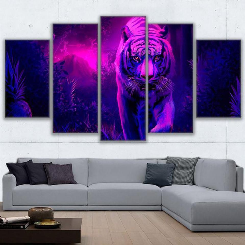 Abstract Animal Mystic Tiger Animal Canvas Wall Art