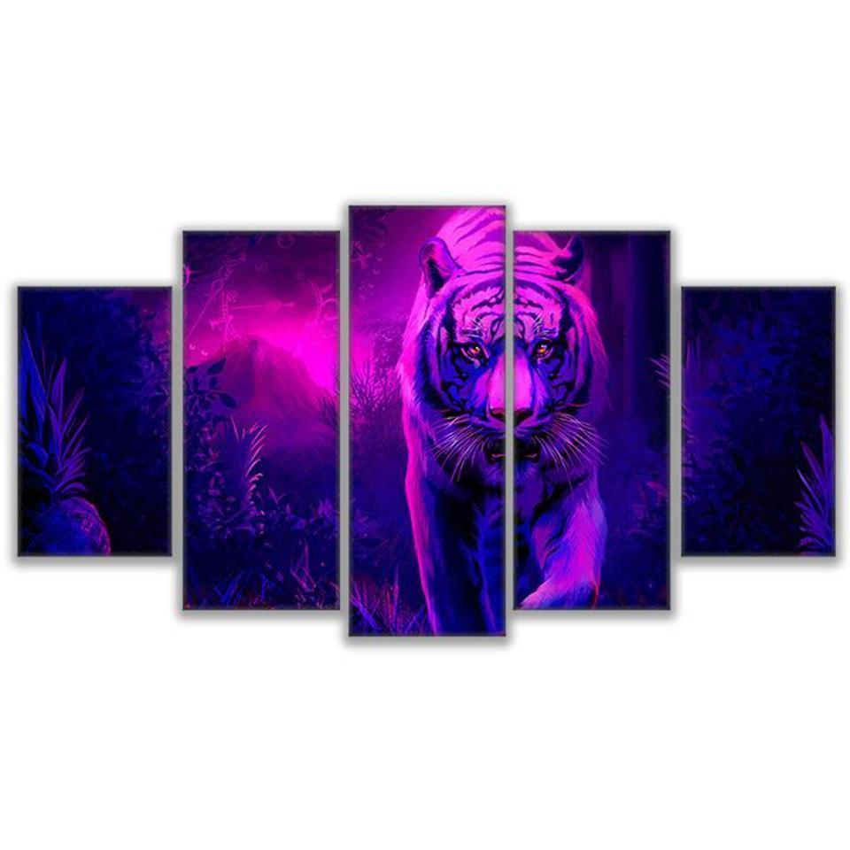 Abstract Animal Mystic Tiger Animal Canvas Wall Art